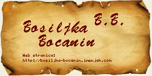Bosiljka Boćanin vizit kartica